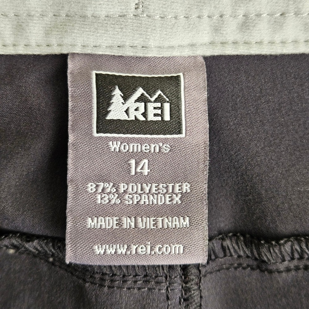 REI Sahara Path Cargo Pant Womens 14 Dark Gray Charcoal Roll Tab Hiking Outdoor - Picture 12 of 16